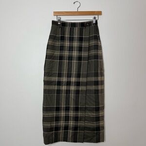 Lauren Ralph Lauren Plaid Maxi Skirt in Green and Tan